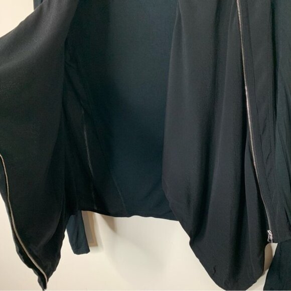 Aritzia Babaton Oliver Moto Blazer Zip Up Asymmetrical Draped Black  Size XS - Picture 8 of 13